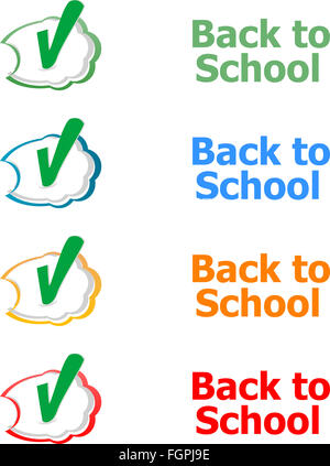 back to school. Design elements, speech bubble for the text isolated on white, education concept Stock Photo