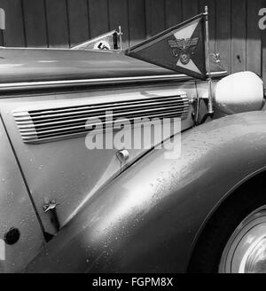 Nazism / National Socialism, emblems 1933 - 1945, pennant of a Gauleiter (Nazi district leader), on a 'Wanderer' car, Additional-Rights-Clearences-Not Available Stock Photo
