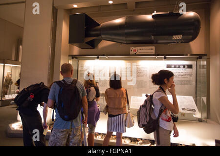 Exhibits inside the Hiroshima Peace Memorial Museum, Hiroshima, Japan. Stock Photo