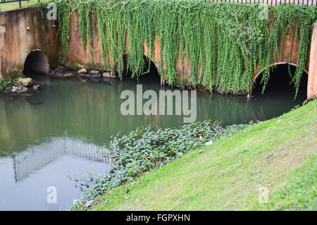 Sluice gate on Alam Sutera river in Jakarta, Indonesia Stock Photo