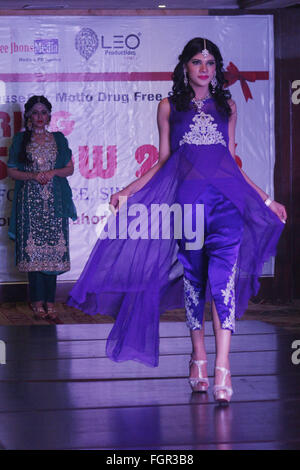 Pakistani Model Ramp Lahore, Pakistan. 21st Feb, 2016. Pakistani model walks on ramp ...