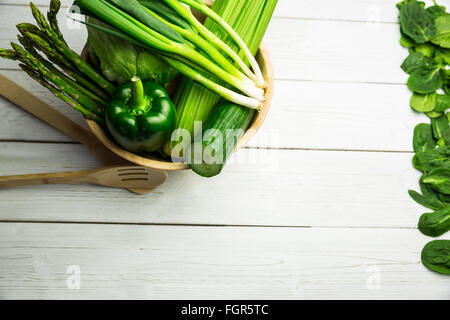 Green vegetables on table Stock Photo