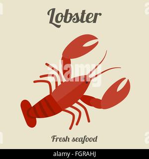 Lobster flat illustration. Stock Vector