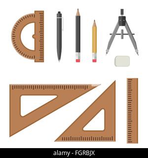 Architectural professional equipment. Stock Vector