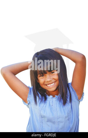 Composite image of cute little girl in the park Stock Photo