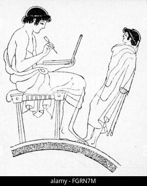 pedagogy,school / lessons / discipline,ancient Greek teacher with schoolboy,wood engraving,19th century,19th century,graphic,graphics,ancient world,ancient times,Greece,full length,sitting,sit,standing,writing,tablet,tablets,teach,teaching,teaches,taught,learning,learn,preservice teacher,pedagogue,pedagog,pedagogues,pedagogs,educator,teacher,educators,teachers,pedagogy,paedagogy,education,school,schools,lessons,classes,Greek,Grecian,schoolboy,schoolboys,historic,historical,man,men,male,boy,child,people,Additional-Rights-Clearences-Not Available Stock Photo