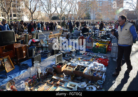 weekly boot sale on Sunday in Av. de Suècia, Valencia, Spain Europe Stock Photo