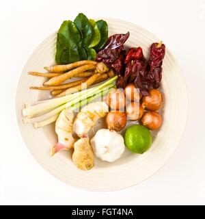Thai Red Curry Paste Ingredients Stock Photo