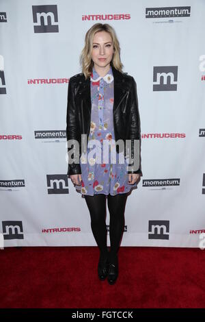 'Intruders' premiere at Arena Cinema Hollywood - Arrivals  Featuring: Beth Riesgraf Where: Los Angeles, California, United States When: 15 Jan 2016 Stock Photo