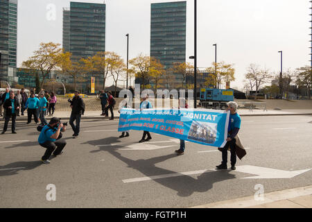 Barcelona, Spain. 22nd Feb, 2016. Mobile World Congress 2016, Fira de Barcelona trade fair ground, Joan Carles I avenue, L´Hospitalet de Llobregat, Europa square Credit:  Joan Gosa Badia/Alamy Live News Stock Photo