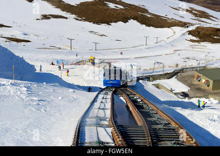 Funicular Railway at Cairngorm Mountain Ski Centre, Aviemore, Scottish Highlands, UK Stock Photo