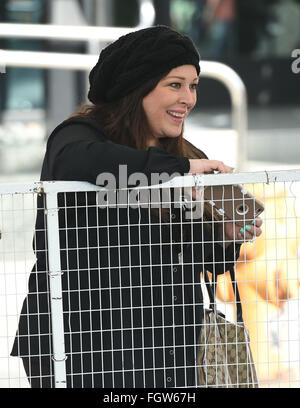 Carnie Wilson takes her daughters, Lola and Luciana, to the petting zoo at the Studio City Farmer's Market  Featuring: Carnie Wilson Where: Los Angeles, California, United States When: 17 Jan 2016 Stock Photo