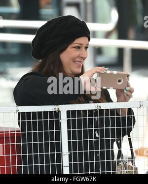 Carnie Wilson takes her daughters, Lola and Luciana, to the petting zoo at the Studio City Farmer's Market  Featuring: Carnie Wilson Where: Los Angeles, California, United States When: 17 Jan 2016 Stock Photo