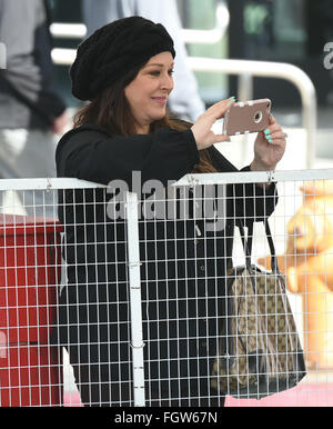 Carnie Wilson takes her daughters, Lola and Luciana, to the petting zoo at the Studio City Farmer's Market  Featuring: Carnie Wilson Where: Los Angeles, California, United States When: 17 Jan 2016 Stock Photo