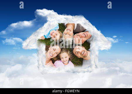 Composite image of house outline in clouds Stock Photo