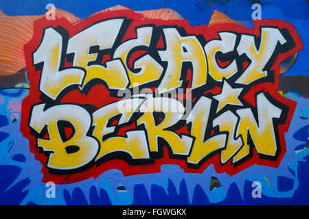 GER, Berlin, 20150830, Gleisdreieck, Parkanlage in Berlin, Graffittie, legacy berlin Stock Photo