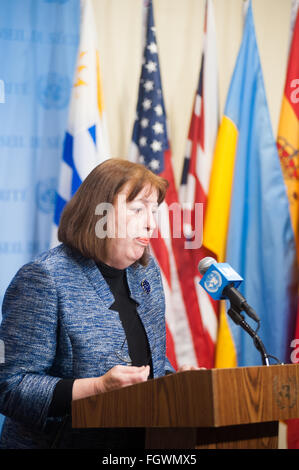 New York, USA. 22nd Feb, 2016. Ms. Virginia Gamba, responsible for investigation of use of chemical weapons in Syria, presents final report on the investigations to the Council UN Security in New York Credit:  LUIZ ROBERTO LIMA/Alamy Live News Stock Photo