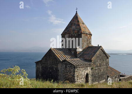 Sevanavank monastery (Surb Arakelots Church) on Lake Sevan, Armenia Stock Photo