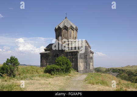 Church in Amberd castle on the slope of mount Aragats, Armenia Stock Photo