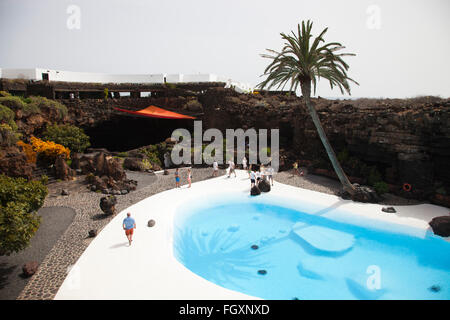 Jameo del Agua by artist Cesar Manrique, Malpais de la Corona area, Lanzarote island, Canary archipelago, Spain, Europe Stock Photo