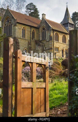 Welcome to the churchyard. Stock Photo