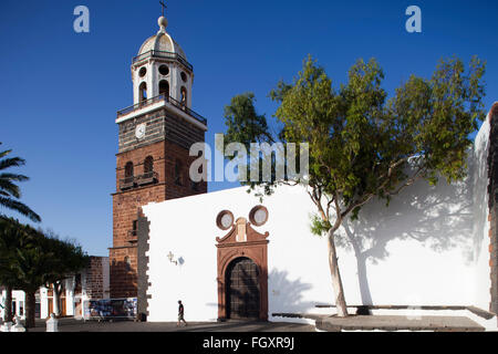 Church of Our Lady of Guadalupe, Plaza de la Constitucion, Teguise village, Lanzarote island, Canary archipelago, Spain, Europe Stock Photo