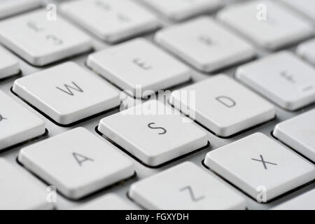 Computer Keyboard with white Keys Stock Photo