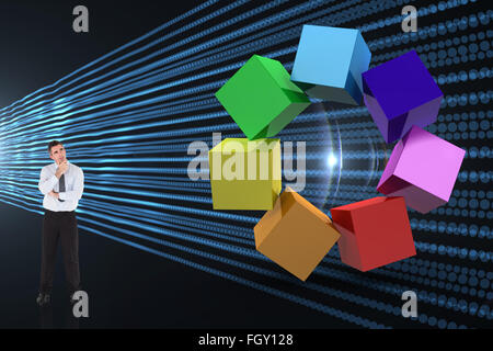 Composite image of thinking businessman Stock Photo