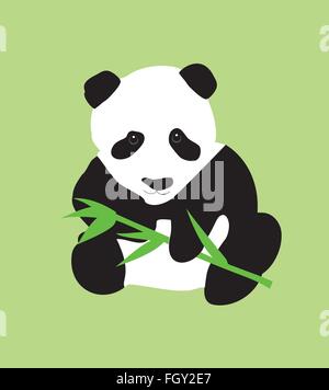 vector illustration of a panda bear isolated on white background Stock Vector