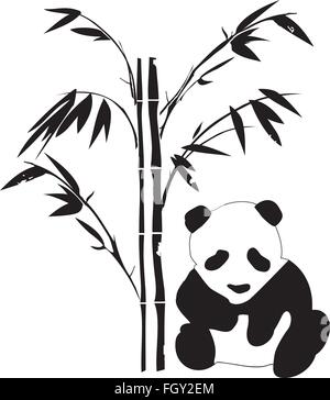 vector illustration of a panda bear isolated on white background Stock Vector