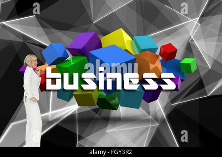 Composite image of thinking businesswoman Stock Photo