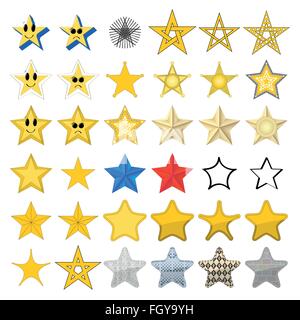 Collection of different stars Stock Vector