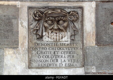 Bocca di Leone (Lion's Mouth), Palazzo Ducale (Doge's Palace), Piazza San Marco, Venice, Veneto, Italy, Adriatic Sea, Europe