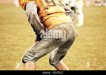 America football player on the field during the game Stock Photo