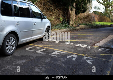 March 2015 - Private car parked in an Ambulance access road. Stock Photo