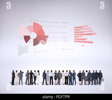 Composite image of rear view of multiethnic business people standing ...