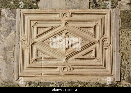 Beautiful abstract marble relief with flowers from Saint Mark Basilica southern facade Stock Photo
