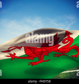 Composite image of waving flag of wales Stock Photo