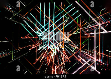 abstract light geometric lines motion blur background Stock Photo