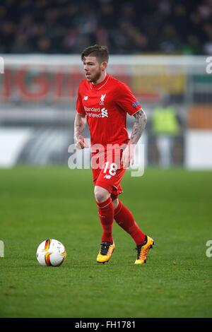 Germany. 18th Feb, 2015. Alberto Moreno (Liverpool), FEBRUARY 18, 2015 - Football/Soccer : UEFA Europa League Round of 32 match between FC Augsburg 0-0 Liverpool FC at the Augsburg Arena in Augsburg in Germany. © Mutsu Kawamori/AFLO/Alamy Live News Stock Photo