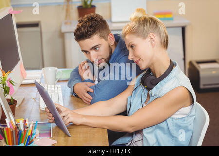Business people using digital tablet Stock Photo