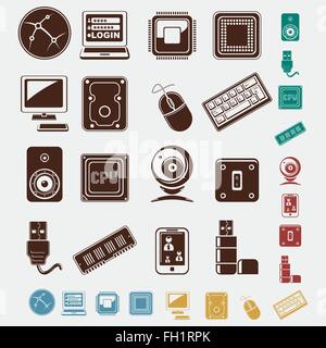 technology set Stock Vector