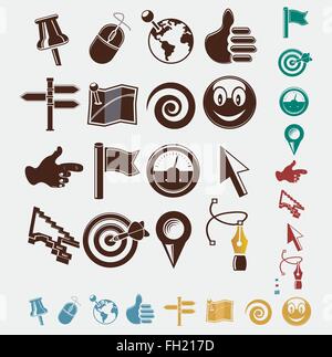 pointers set in five colors Stock Vector