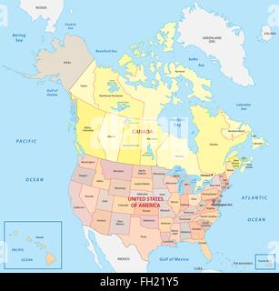 north America map Stock Vector