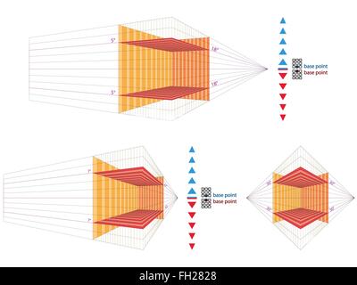 Perspective grid for vector artists (locked layers) Stock Vector