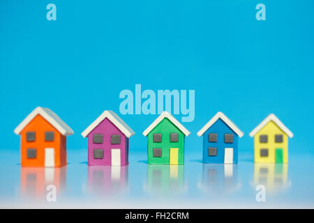 Plasticine Model Houses. Stock Photo