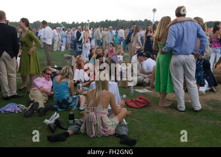 Polo, Guards Club, Smiths Lawn, Windsor Great Park, Egham, Surrey, England At the end of the days play. Rich lifestyle Cartier International polo 2000s 2006 HOMER SYKES Stock Photo