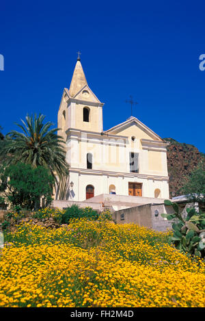 Panarea island, San Pietro church, Aeolian Islands, Sicily, Italy, Europe Stock Photo