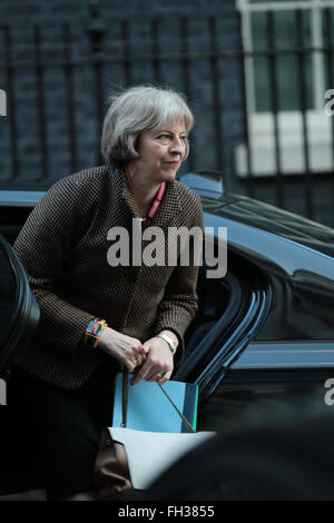 London, UK. 23rd February, 2016. Theresa May seen at Downing Street on Feb 23, 2016 in London Stock Photo
