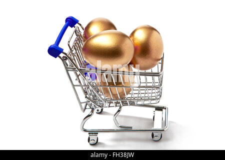 Shopping Cart Full of Easter Eggs Stock Photo